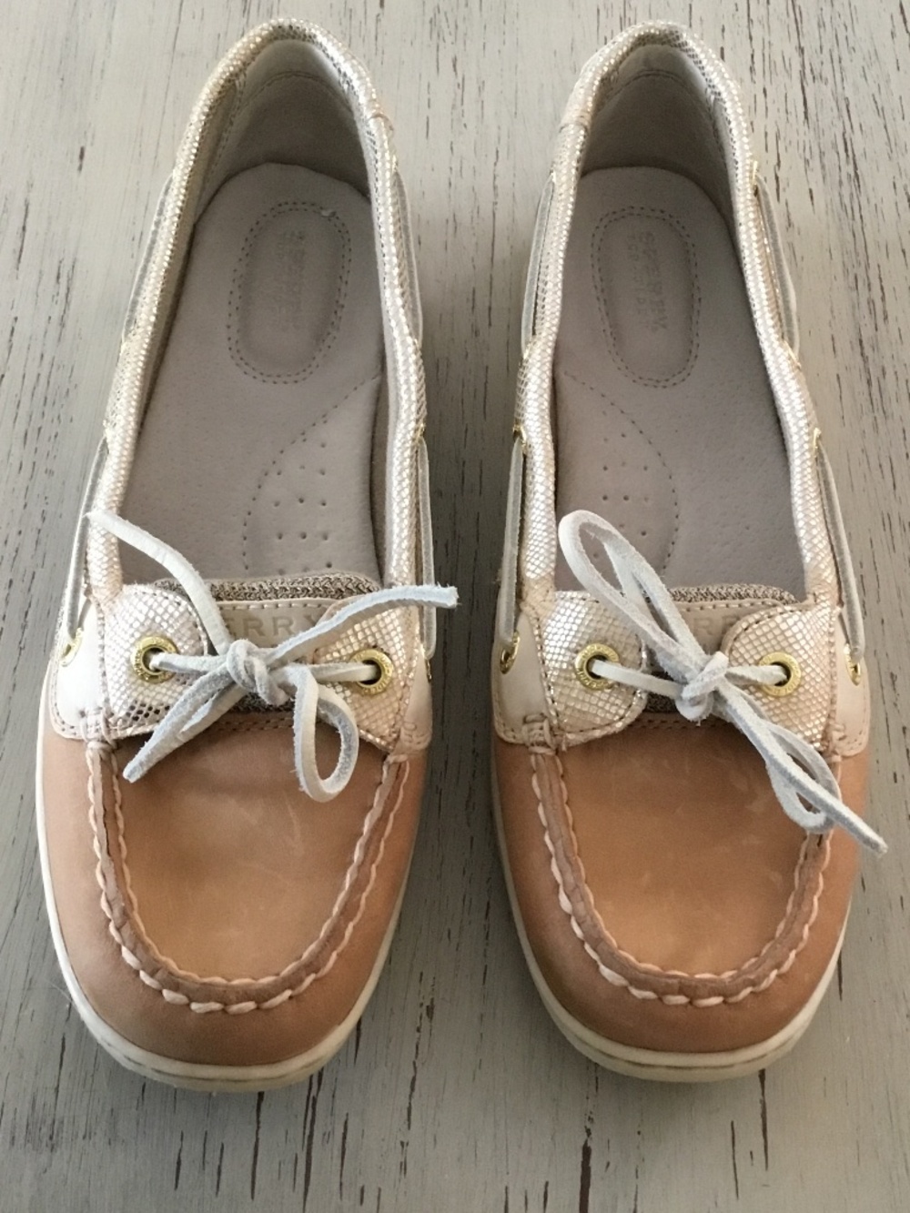 Sperry Angelfish Metallic Python Linen/Gold  Boat Shoe